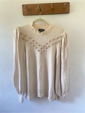 Summersalt “The Year-Round Balloon Sleeve Pompom Sweater” , M